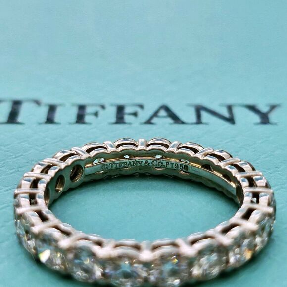 $12,700 Tiffany & Co. Eternity Embrace Forever Platinum 1.64ct Diamond Band 3mm - Picture 4 of 10
